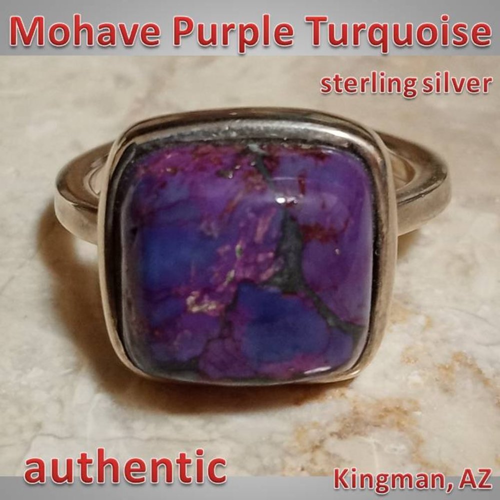 #4 AUTHENTIC Mohave Purple Turquoise sterling silver Ring sz 7